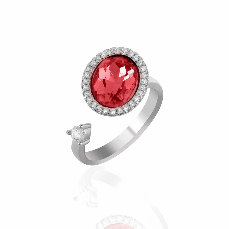 Moving Ruby Red Ruby Ethereal Orbit Ring For Women | 925 Sterling Silver – Shining ...