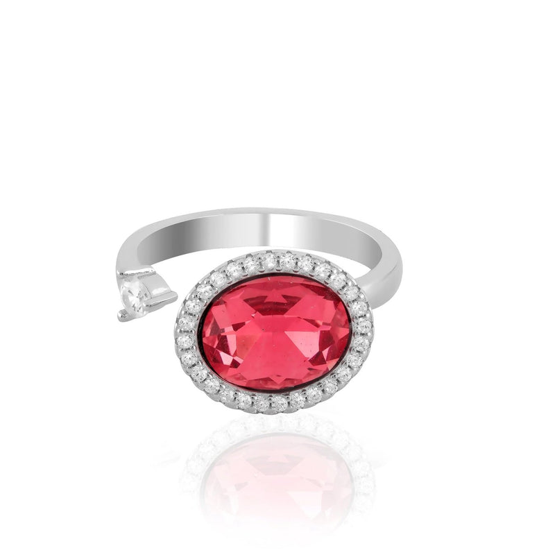 ruby red moving ring - Shining Silver.in