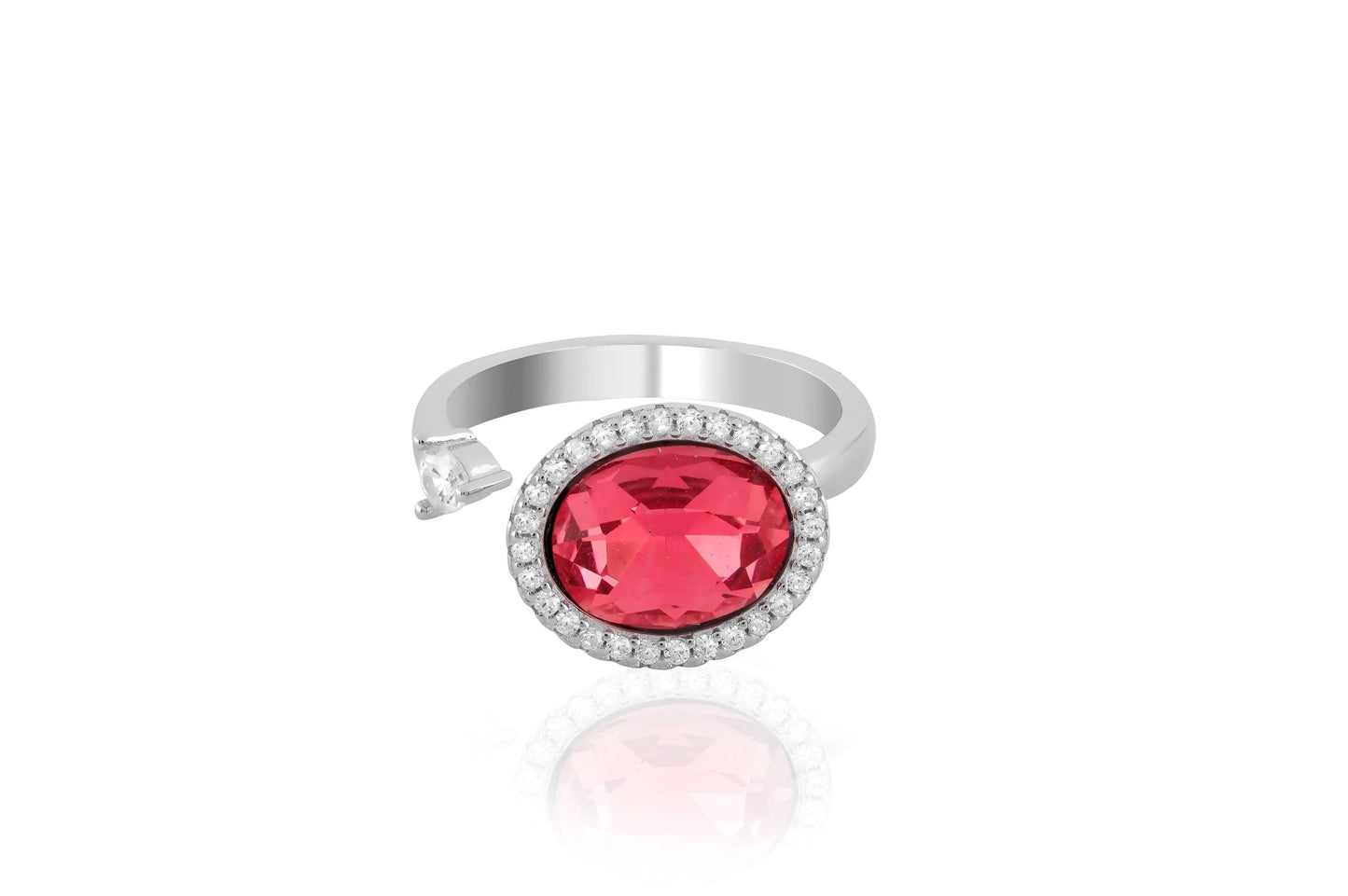 ruby red moving ring - Shining Silver.in