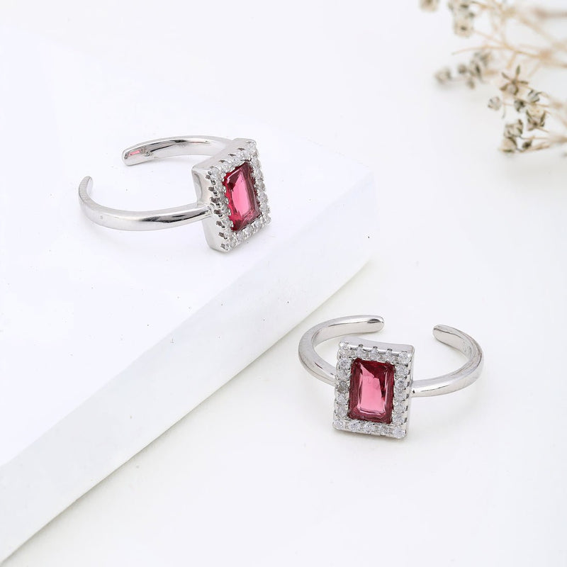 Ruby Toerings - 925 Sterling Silver - Shining Silver.in