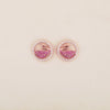 Serenity Swan Symphony: Rose Gold-Plated 925 Sterling Silver Earrings Studded with Rubies - Shining Silver.in