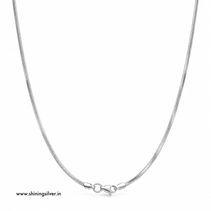 SHINING’s Pure Silver Square Snake Chain for Men