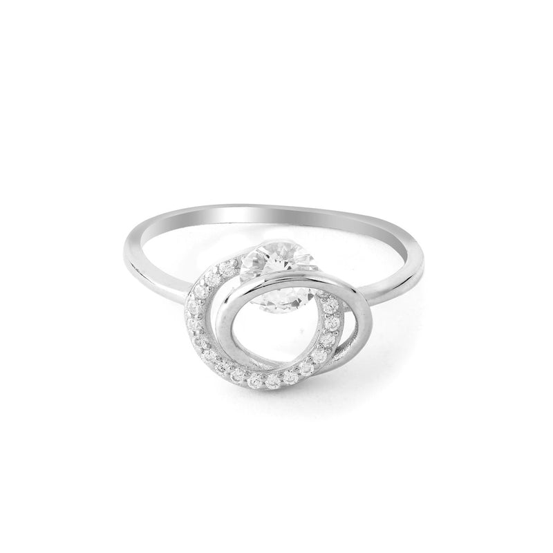 Solitare Link Ring - Shining Silver.in