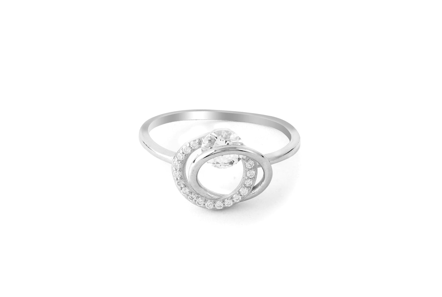 Solitare Link Ring - Shining Silver.in