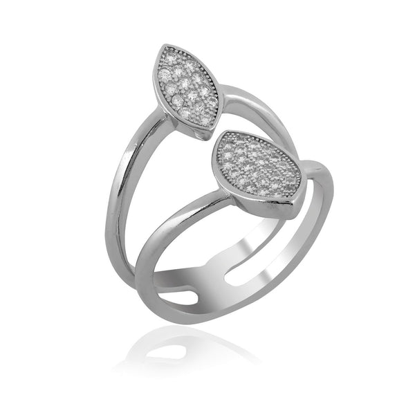 split leaf ring - Shining Silver.in