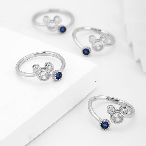 Sterling Micky Sapphire Toerings - 925 Sterling Silver - Shining Silver.in