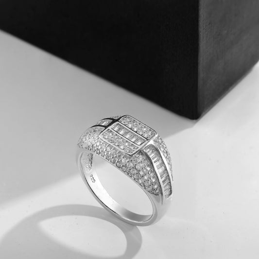 Sterling Silver Plated Men Ring - Shining Silver.in