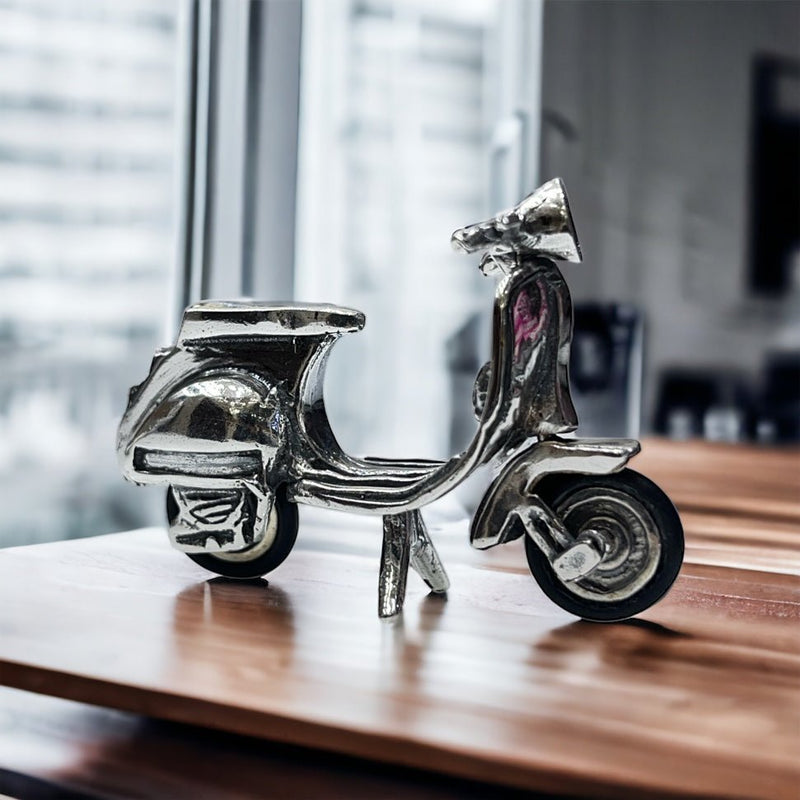 Vespa Bike- Pure silver showpiece - Shining Silver.in