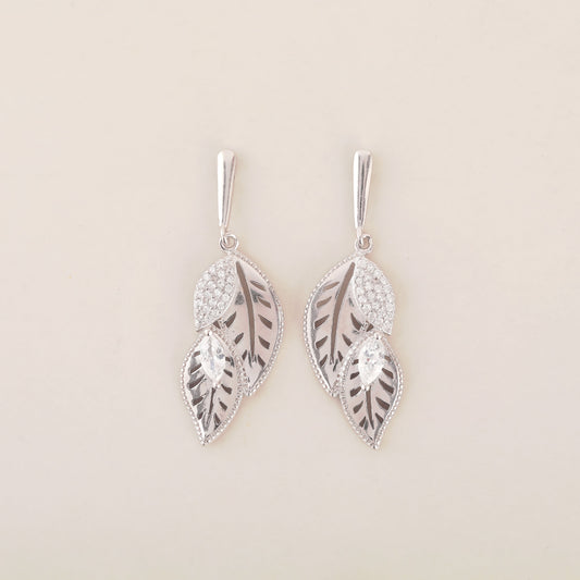 Whimsical Feather Dance: 925 Sterling Silver Earrings - Hangings