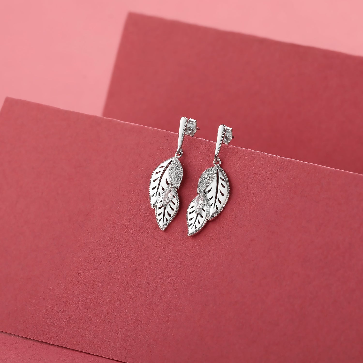 Whimsical Feather Dance: 925 Sterling Silver Earrings - Hangings
