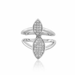 Shining Silver Split Leaf Ring For Women | 925 Sterling Silver