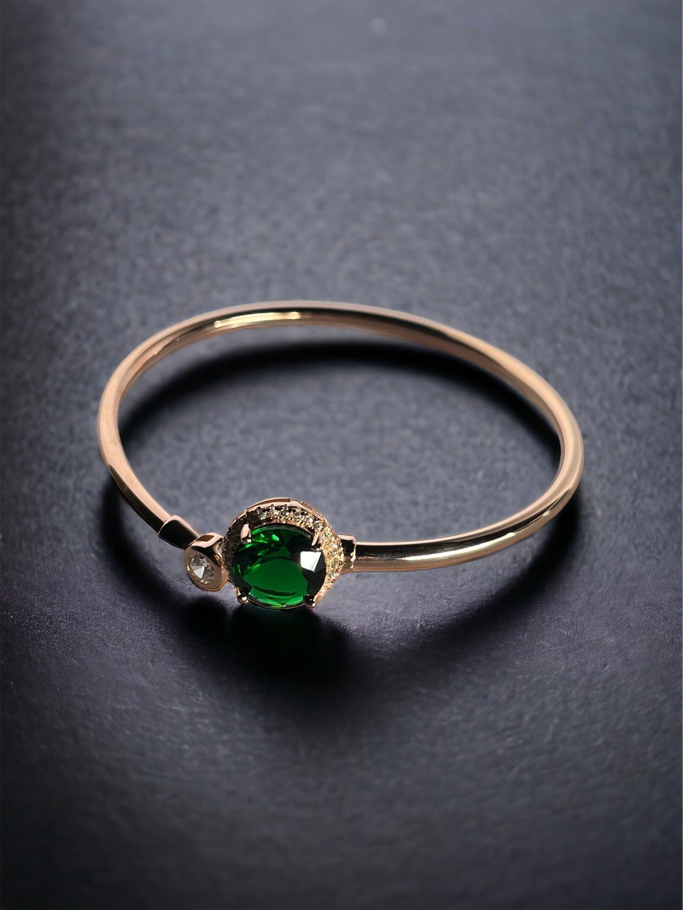 Rosegold Emerald Studded Bracelet - ShiningSilver.in